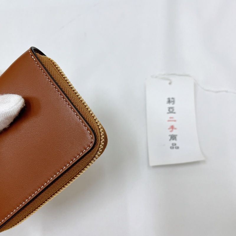 莉亞精品♡ Celine 凱旋門拉鍊短夾 棕 二手美品-8