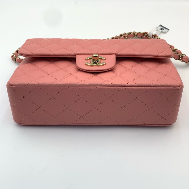 🎀情人節必備禮物✨Chanel CF小號 荔枝紋牛皮珊瑚粉classic handbag-2