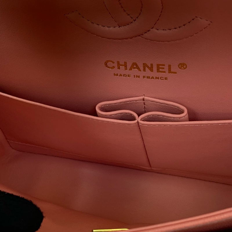 🎀情人節必備禮物✨Chanel CF小號 荔枝紋牛皮珊瑚粉classic handbag-9