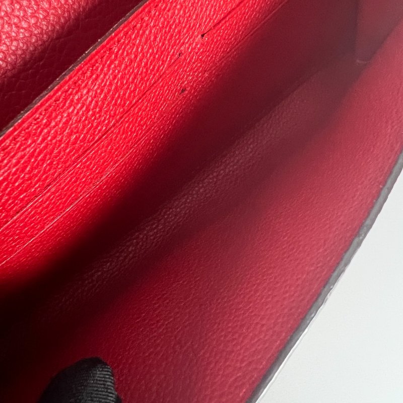 LV M60302 紅金扣牛皮壓紋長夾-6