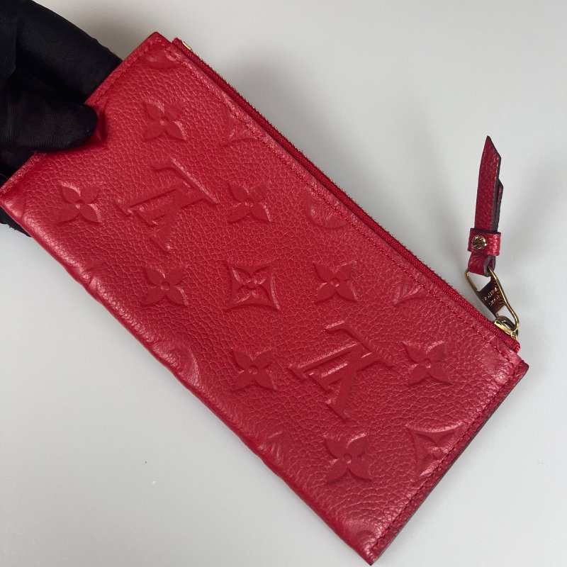 LV M60302 紅金扣牛皮壓紋長夾-11