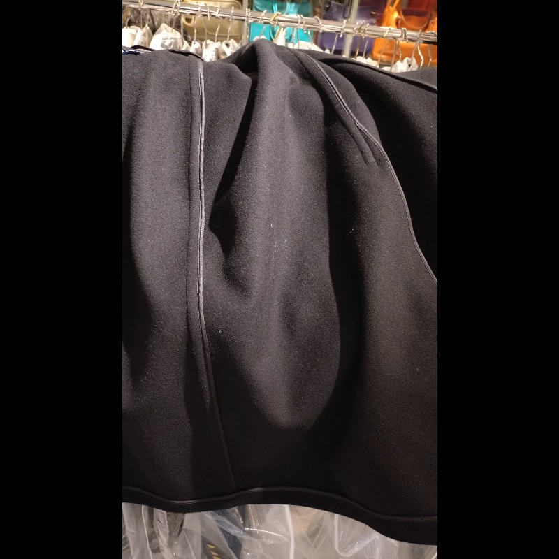 Prada 有帽黑色毛料斗篷外套-18