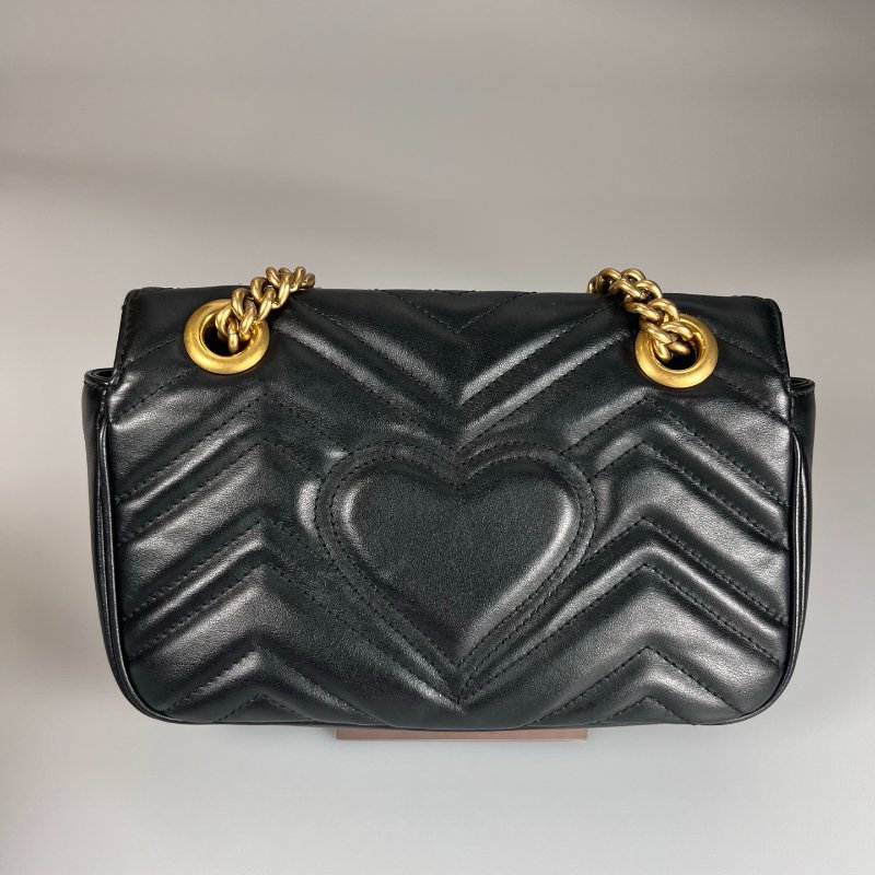 GUCCI 446744 黑Marmont掀蓋包 22CM-1