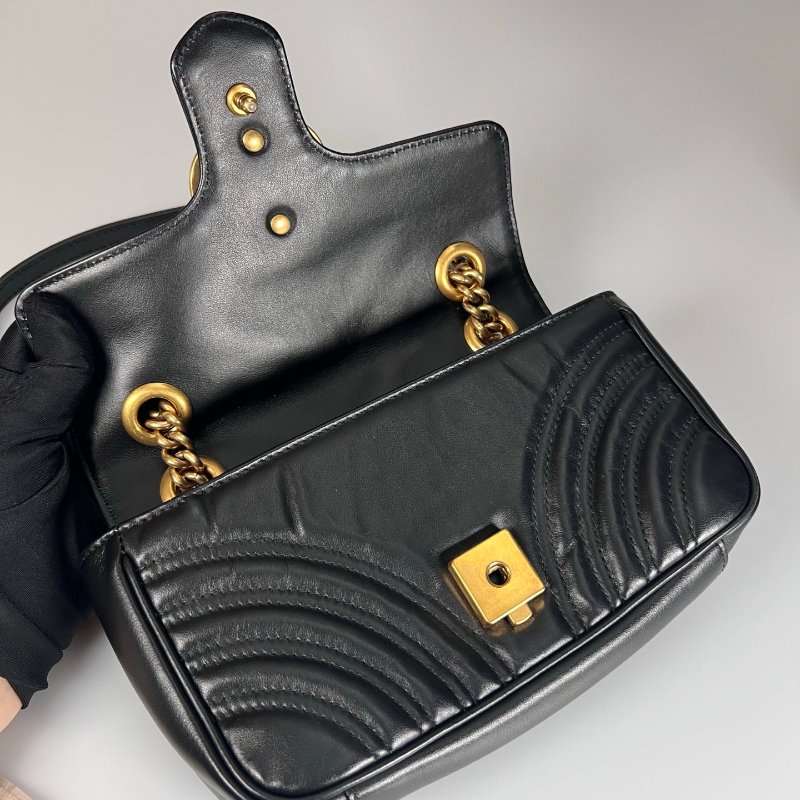 GUCCI 446744 黑Marmont掀蓋包 22CM-5