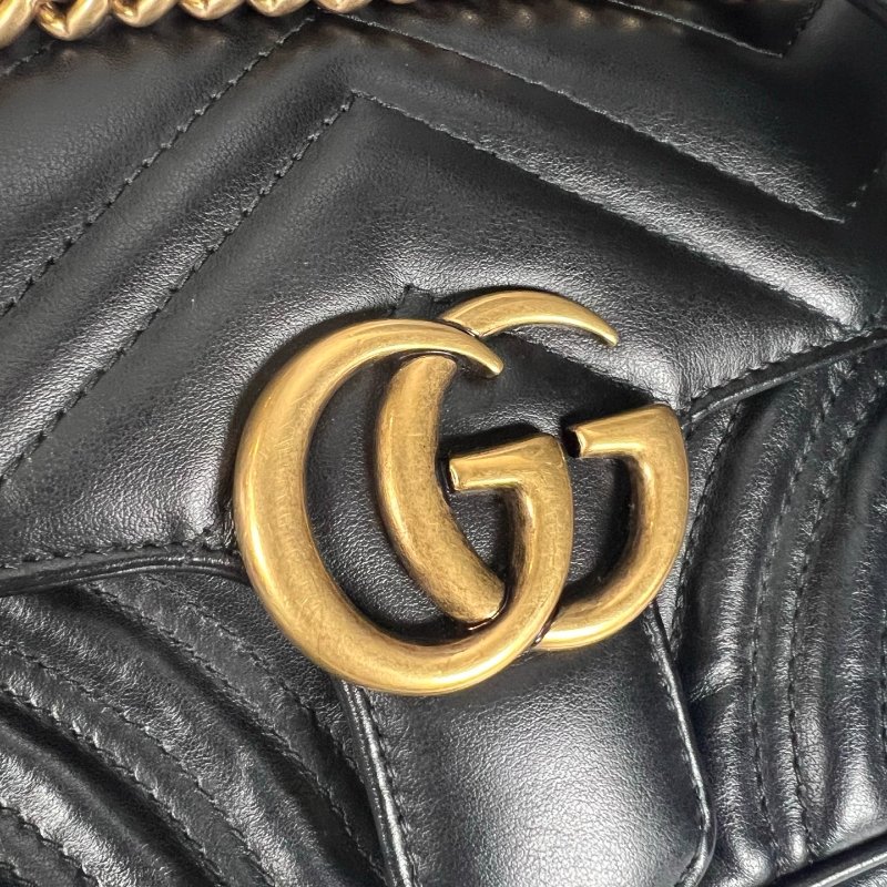 GUCCI 446744 黑Marmont掀蓋包 22CM-7
