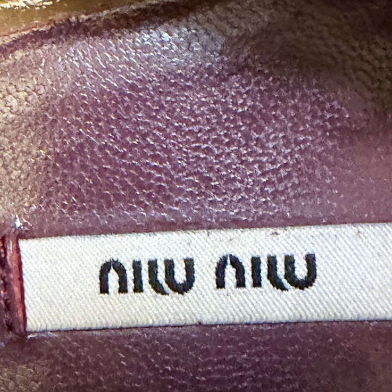 🍒 【Miu Miu】專櫃正品 經典焦糖裸色漆皮魚口粗跟鞋溫潤氣質、復古摩登 size:38/2F260131-1-9