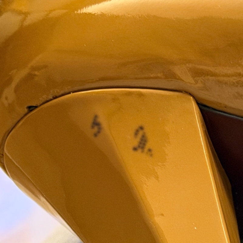 🍒 【Miu Miu】專櫃正品 經典焦糖裸色漆皮魚口粗跟鞋溫潤氣質、復古摩登 size:38/2F260131-1-19