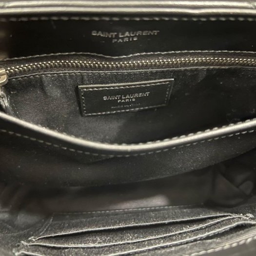 東區正精品㊣YSL Saint Laurent 678401 Toy Loulou mini 黑色牛皮銀字胖胖包方胖包 RA1854-2