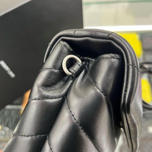 東區正精品㊣YSL Saint Laurent 678401 Toy Loulou mini 黑色牛皮銀字胖胖包方胖包 RA1854-4