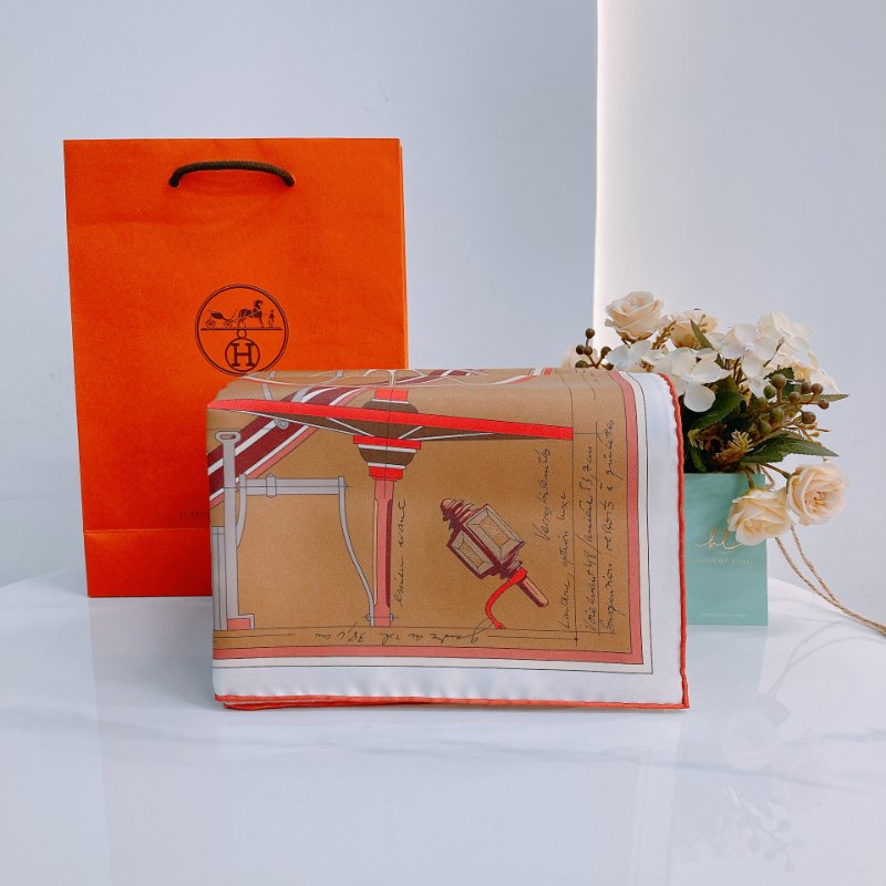 MS0542 Hermes 愛馬仕 絲巾 披肩 方巾 馬車 馬具 棕色 Petit Duc Double Face Scarf 90 x 90cm Noisette / Rouge / Bordeaux-0