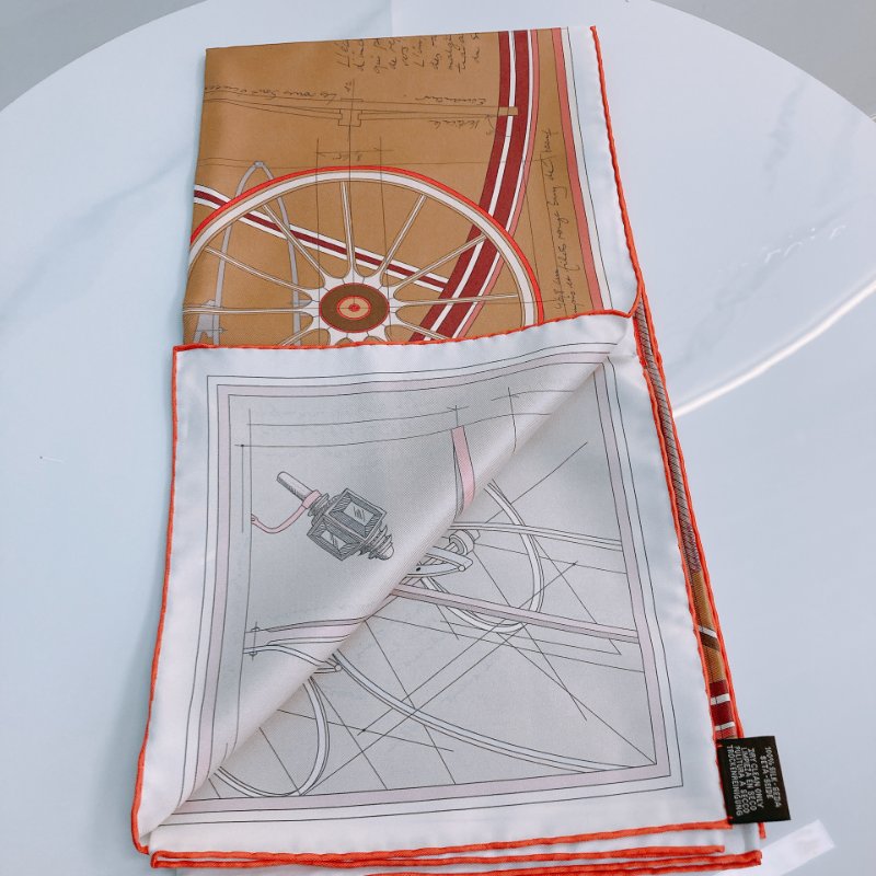 MS0542 Hermes 愛馬仕 絲巾 披肩 方巾 馬車 馬具 棕色 Petit Duc Double Face Scarf 90 x 90cm Noisette / Rouge / Bordeaux-10