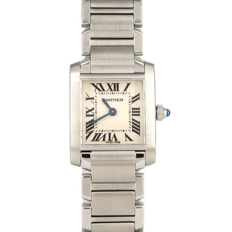 卡地亞 Tank Française SM W51008Q3 不鏽鋼石英錶-0