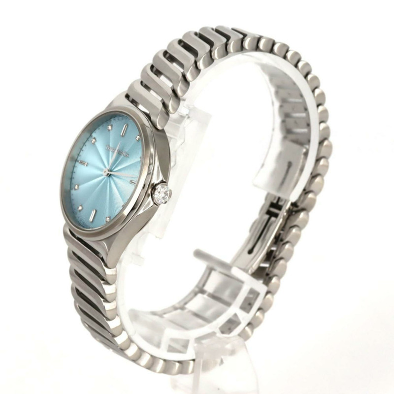 蒂芬妮 Metro 4 Baguettes D&8P 60874816 不鏽鋼石英錶-1