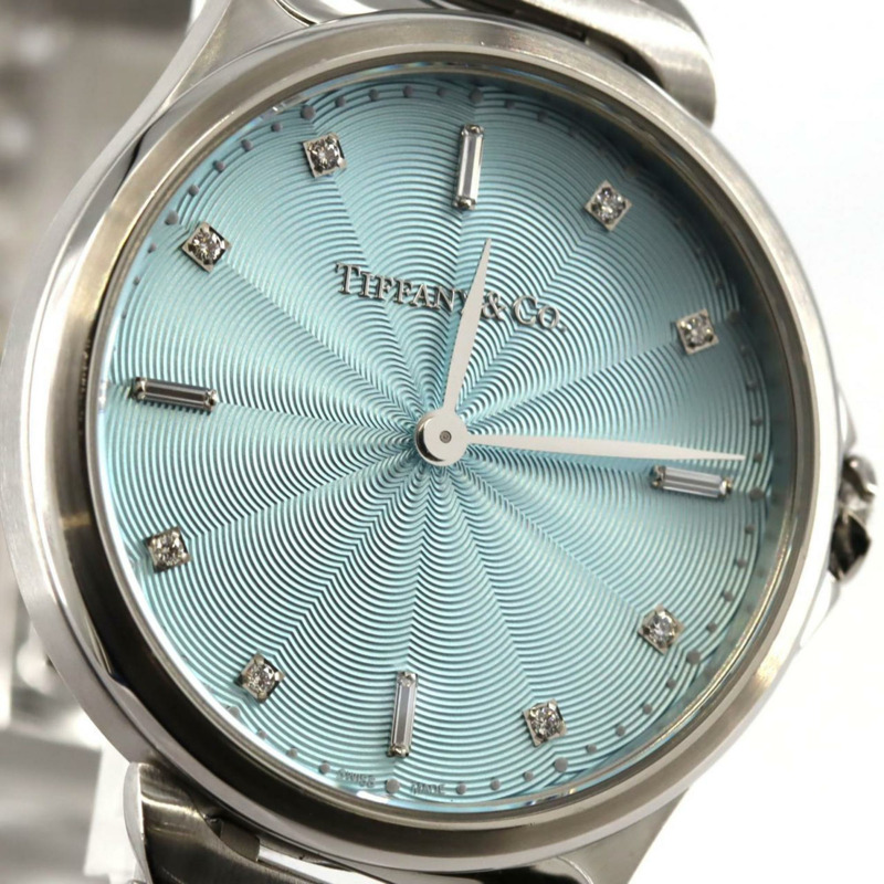 蒂芬妮 Metro 4 Baguettes D&8P 60874816 不鏽鋼石英錶-4