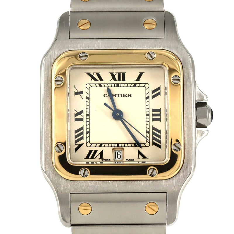 卡地亞 Santos Galbe LM 雙色 W20011C4 SSxYG 石英錶-0