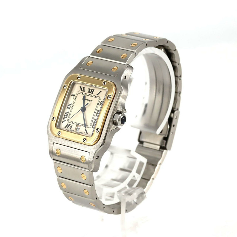 卡地亞 Santos Galbe LM 雙色 W20011C4 SSxYG 石英錶-1