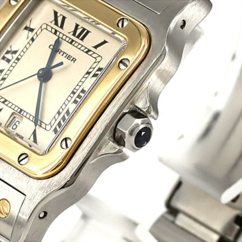 卡地亞 Santos Galbe LM 雙色 W20011C4 SSxYG 石英錶-2