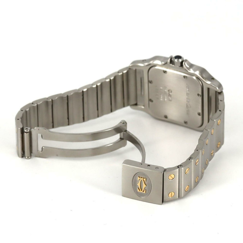 卡地亞 Santos Galbe LM 雙色 W20011C4 SSxYG 石英錶-4