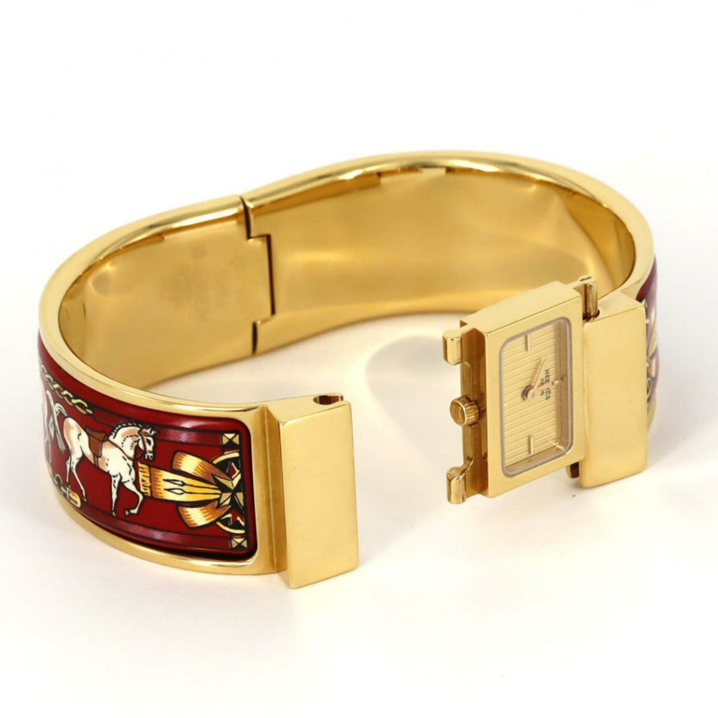 Hermès Roquet 琺瑯 GP LO1.201 石英腕錶-4