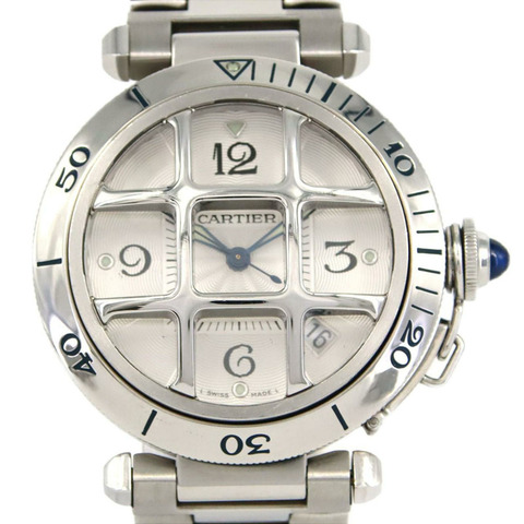 卡地亞 Pasha Grid Convex W31059H3 不鏽鋼自動腕錶