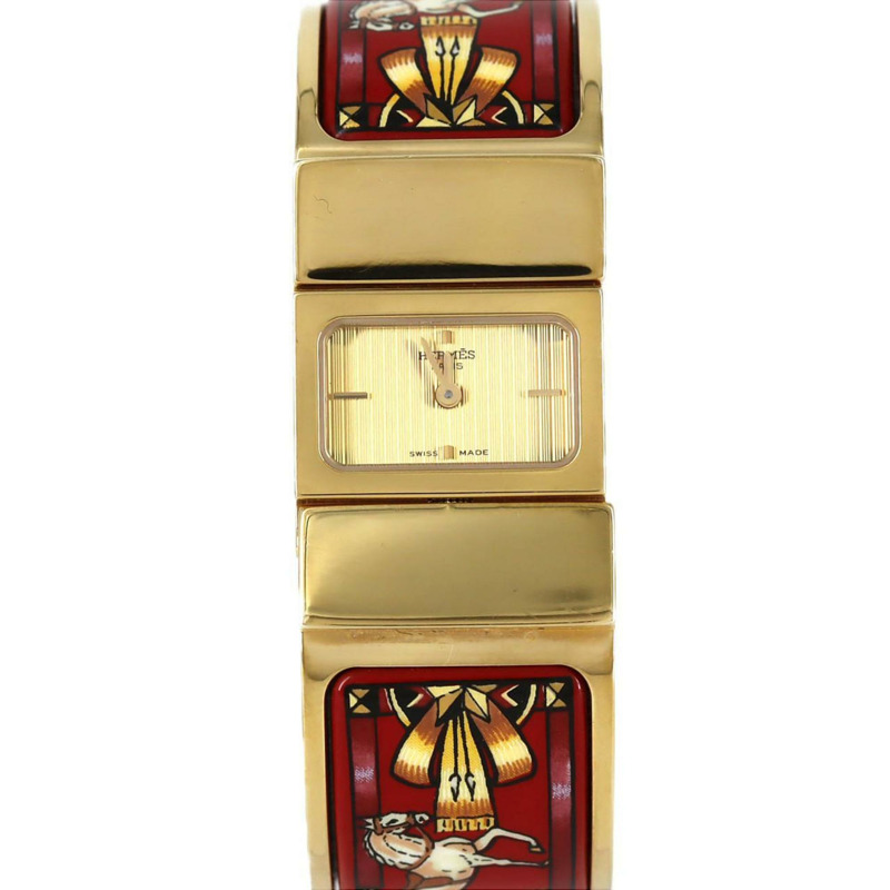 Hermès Roquet 琺瑯 GP LO1.201 石英腕錶-0