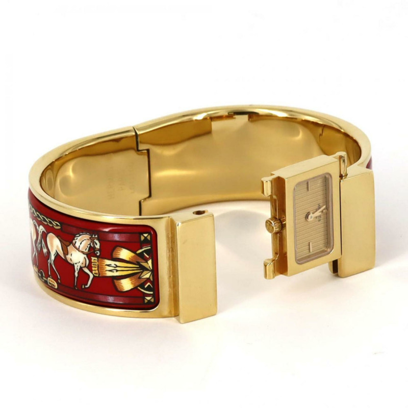 Hermès Roquet 琺瑯 GP LO1.201 石英腕錶-5