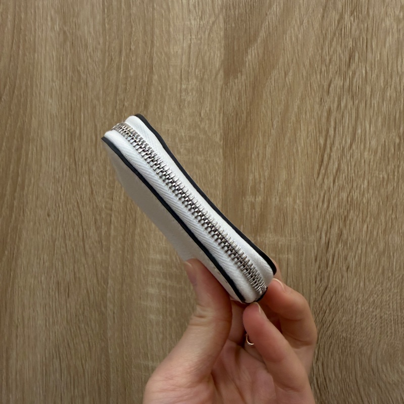 Hermes 白Evercolor牛皮銀釦Silk in絲巾零錢包H087087-1