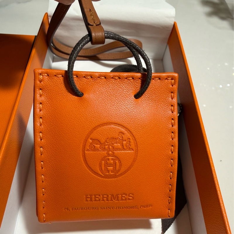 全新愛馬仕Hermes經典小橘袋掛飾、吊飾-1