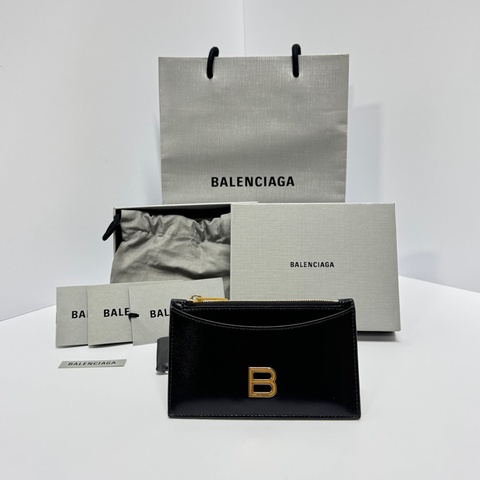 【全新閒置品🎁】 Balenciaga 巴黎世家 黑金牛皮 卡片零錢包