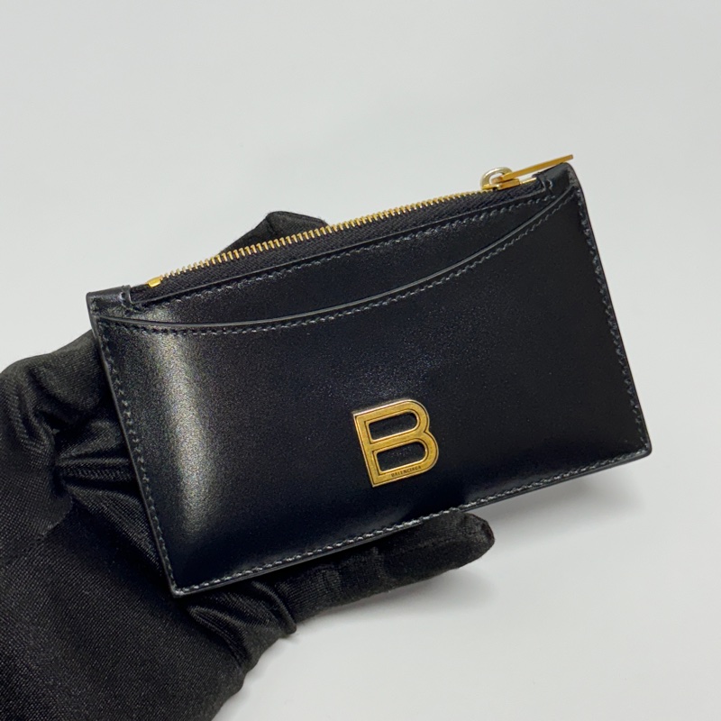 【全新閒置品🎁】 Balenciaga 巴黎世家 黑金牛皮 卡片零錢包-9