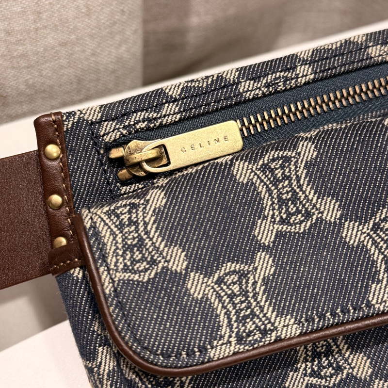 Celine 單寧牛仔凱旋門老花 腰包/胸包 、單肩包-2