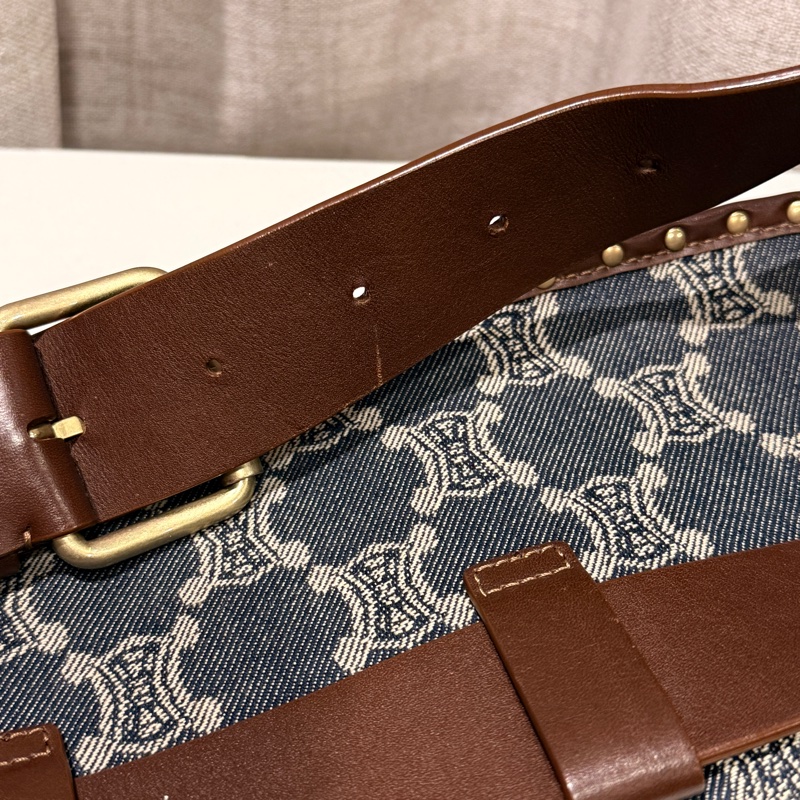 Celine 單寧牛仔凱旋門老花 腰包/胸包 、單肩包-3