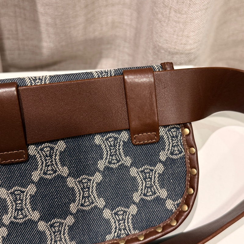 Celine 單寧牛仔凱旋門老花 腰包/胸包 、單肩包-7