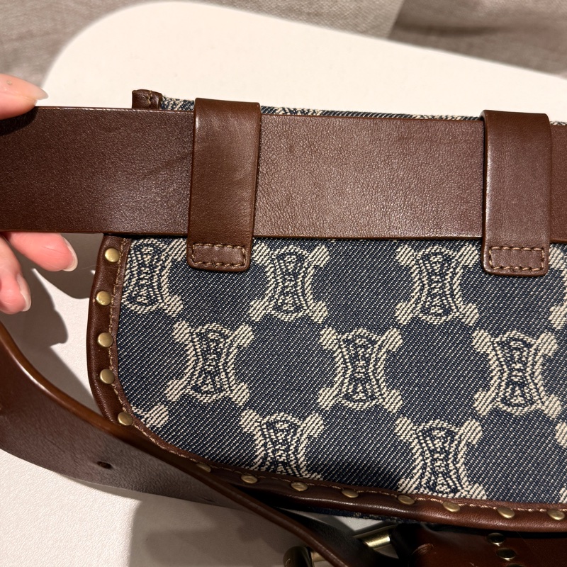 Celine 單寧牛仔凱旋門老花 腰包/胸包 、單肩包-8