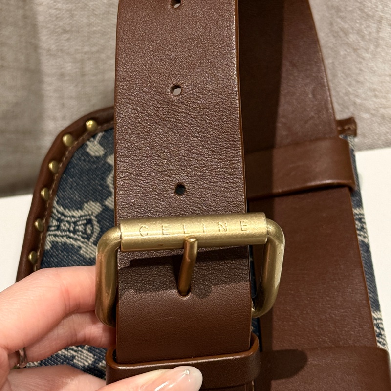 Celine 單寧牛仔凱旋門老花 腰包/胸包 、單肩包-11