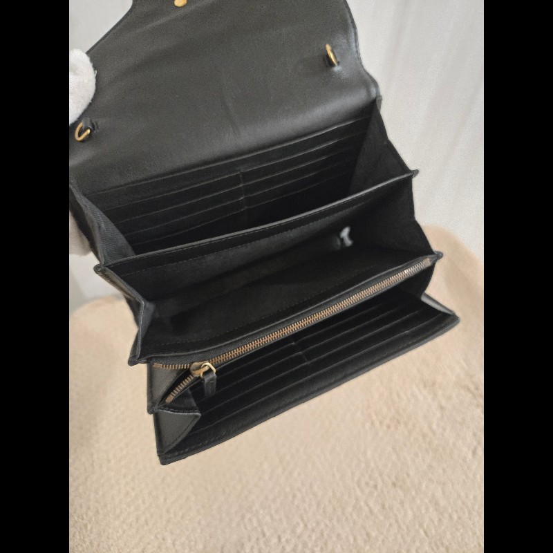 Gucci GG Marmont 金色雙G logo 馬蒙 馬夢 黑金 WOC 信封包 鏈帶包 斜背包 經典山形紋-34