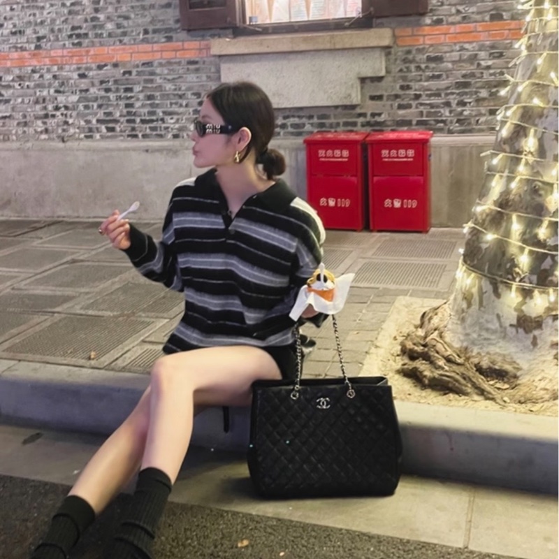 Chanel香奈兒 黑銀漆皮 tote托特-8