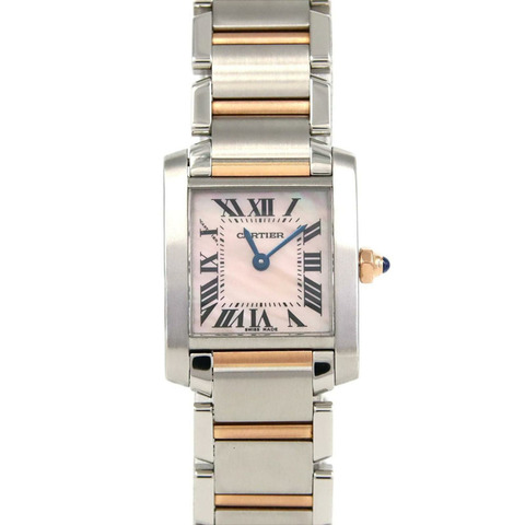 卡地亞 Tank Française SM PG 雙色腕錶 W51027Q4 SSxPG 石英錶