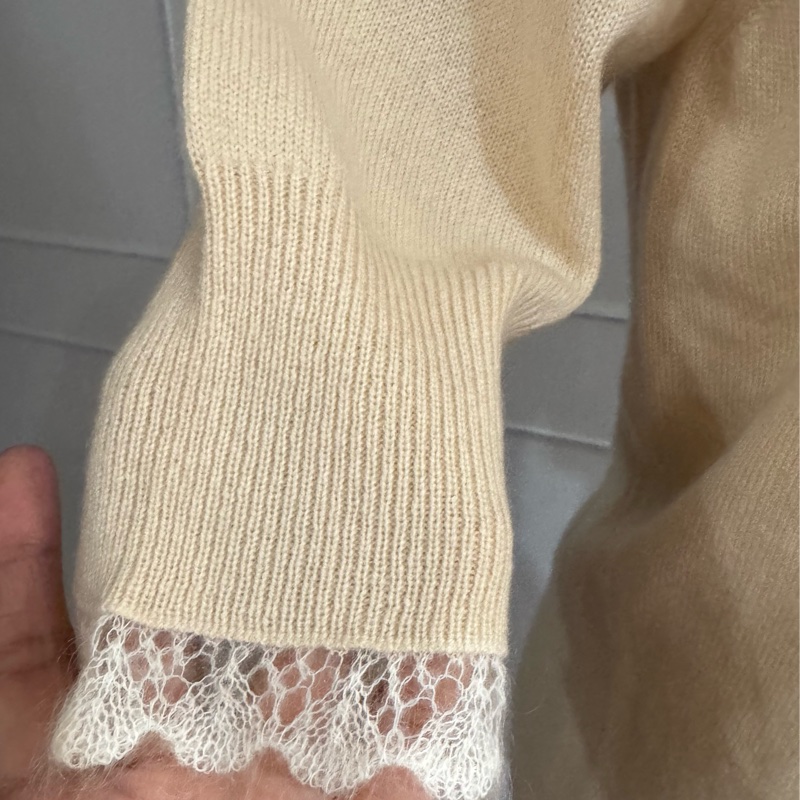 《新歡舊愛》正品LV路易威登米色100%喀什米爾羊絨古典毛衣M-2