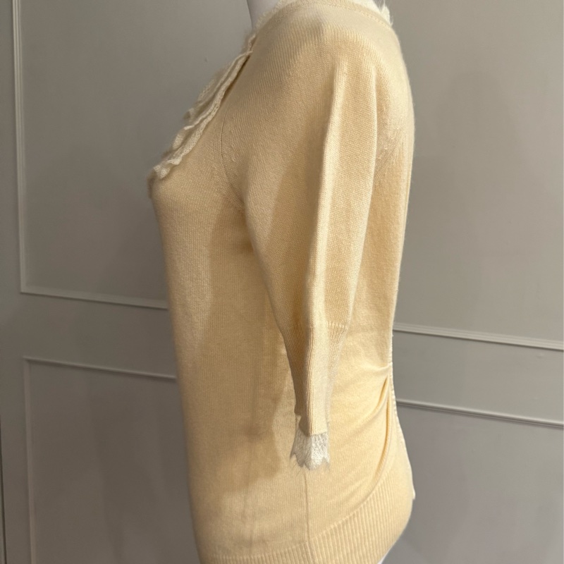 《新歡舊愛》正品LV路易威登米色100%喀什米爾羊絨古典毛衣M-4