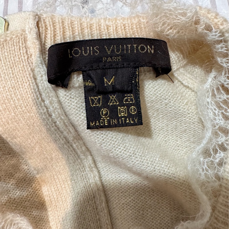 《新歡舊愛》正品LV路易威登米色100%喀什米爾羊絨古典毛衣M-7