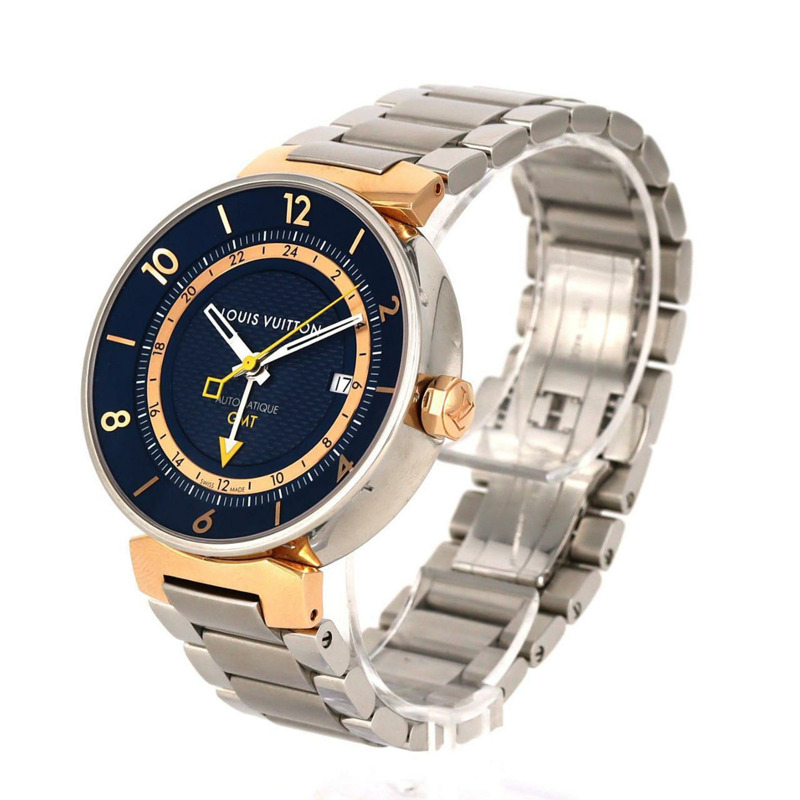 路易威登 Tambour Moon GMT QA028 SSxPG 自動腕錶-1