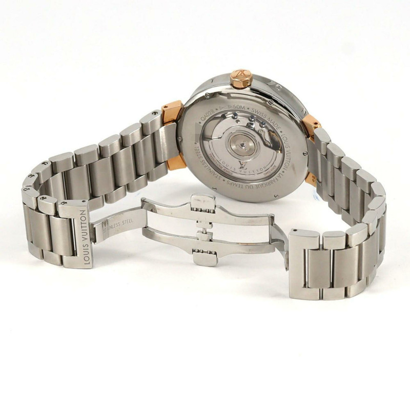 路易威登 Tambour Moon GMT QA028 SSxPG 自動腕錶-6