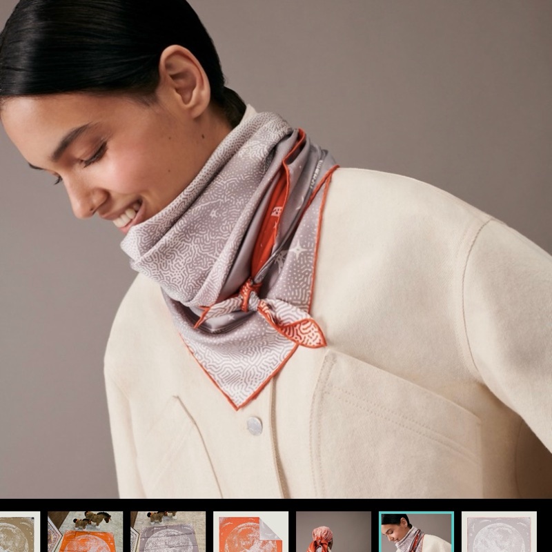 全新 HERMÈS 愛馬仕 Clair de Lune "月光飛馬" 90雙面方巾-2