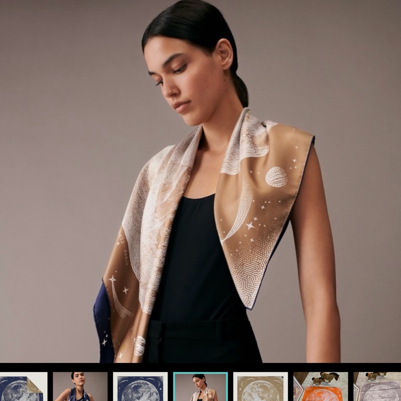 全新 HERMÈS 愛馬仕 Clair de Lune "月光飛馬" 90雙面方巾-7