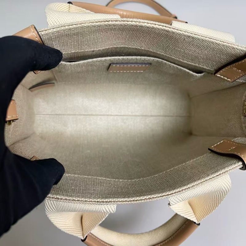 Chloe Woody 帆布托特 奶茶色 小號-8