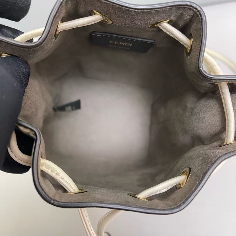 Fendi 芬迪 Mon Tresor 拼色雙F Logo 水桶 迷你 抹茶色-7