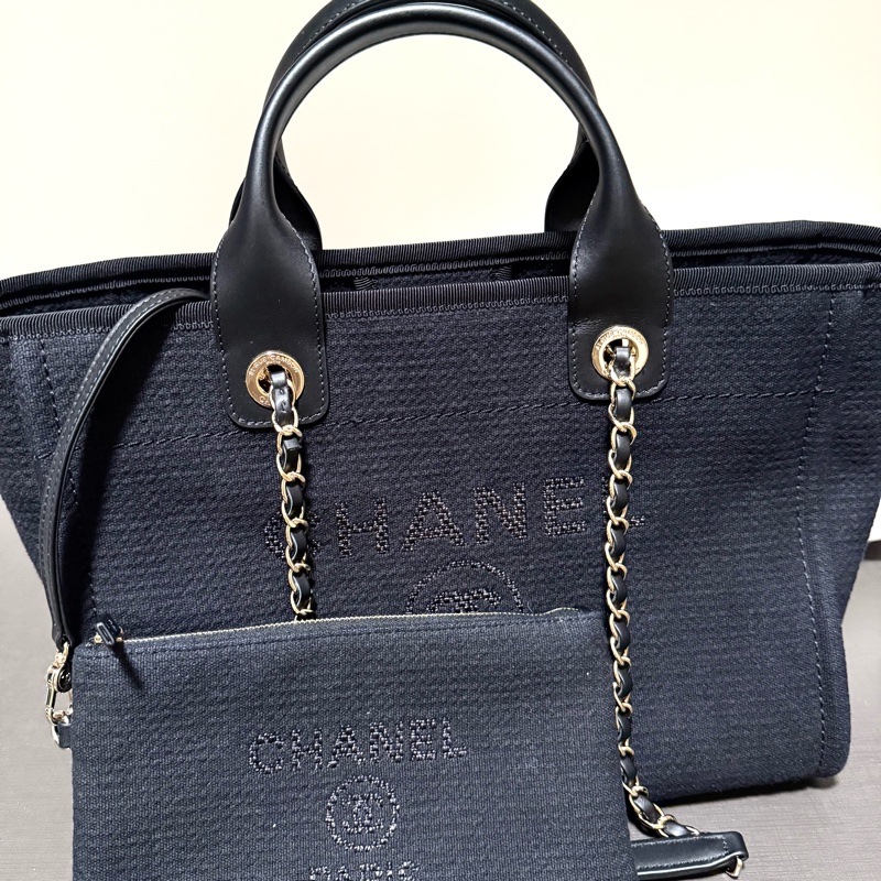 Chanel tote bag 31cm 帆布與金色調金屬  31cm-2