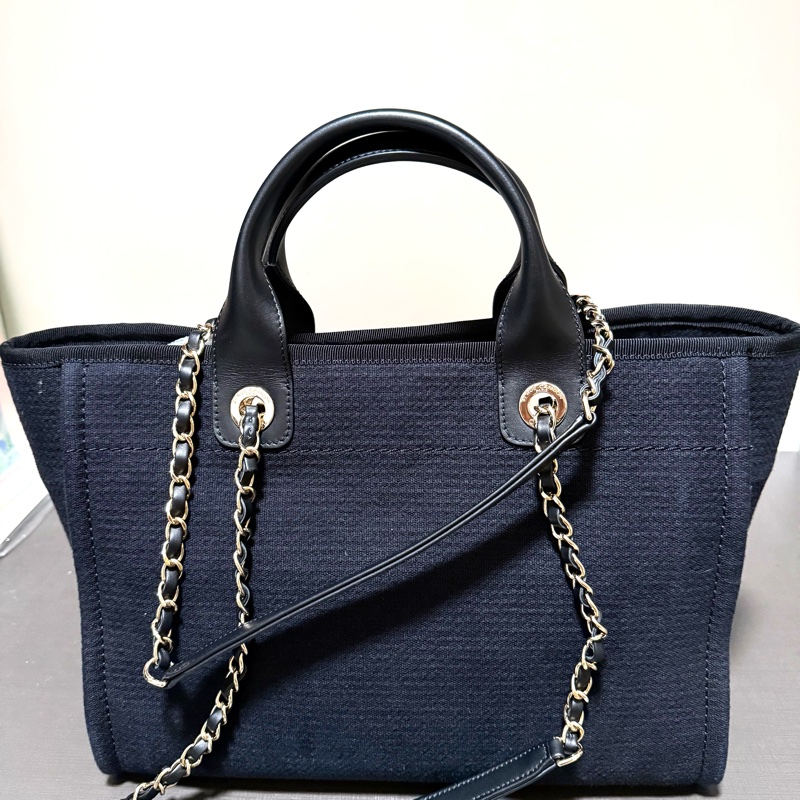 Chanel tote bag 31cm 帆布與金色調金屬  31cm-3