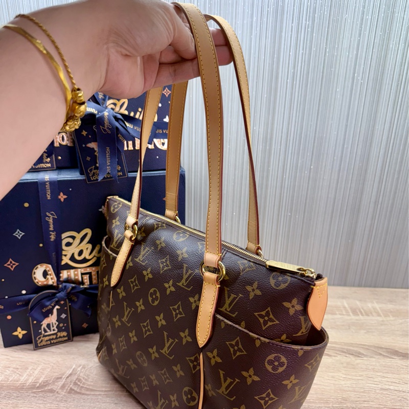 LV M41016 TOTALLY PM 小款兩側口袋拉鍊天心包肩背包-6